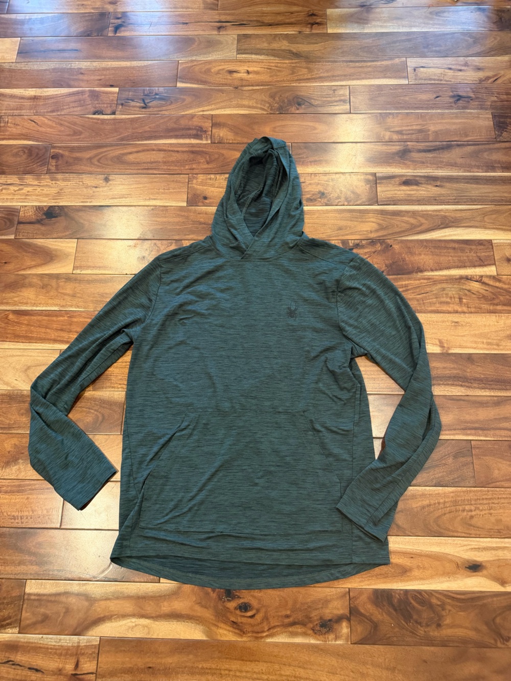 Spyder Men's marked Dark Green light weight hoodie Sweater medium